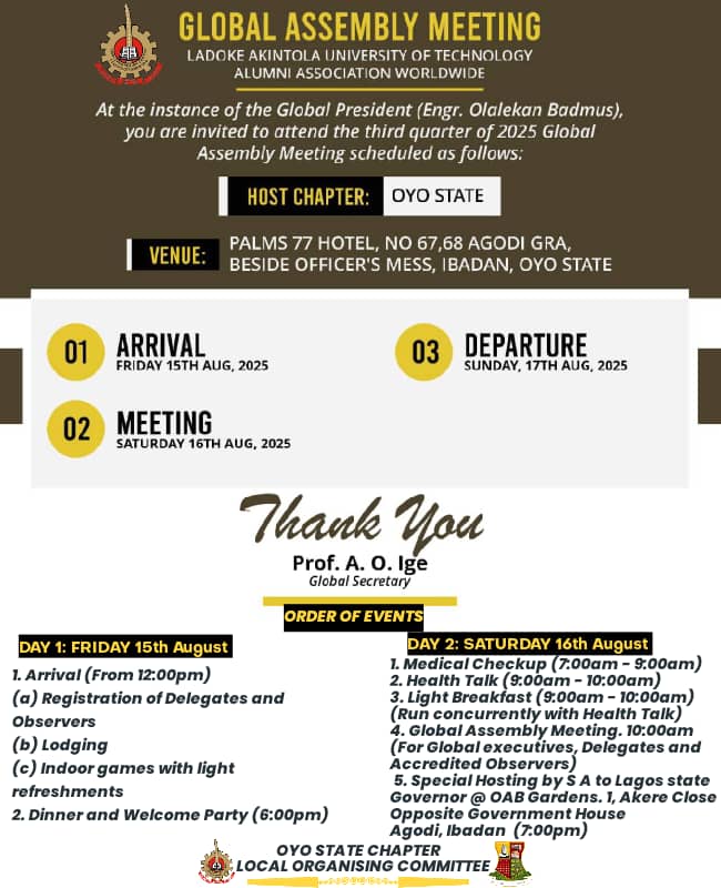 LAUTECH Alumni Global Assembly Meeting 2025